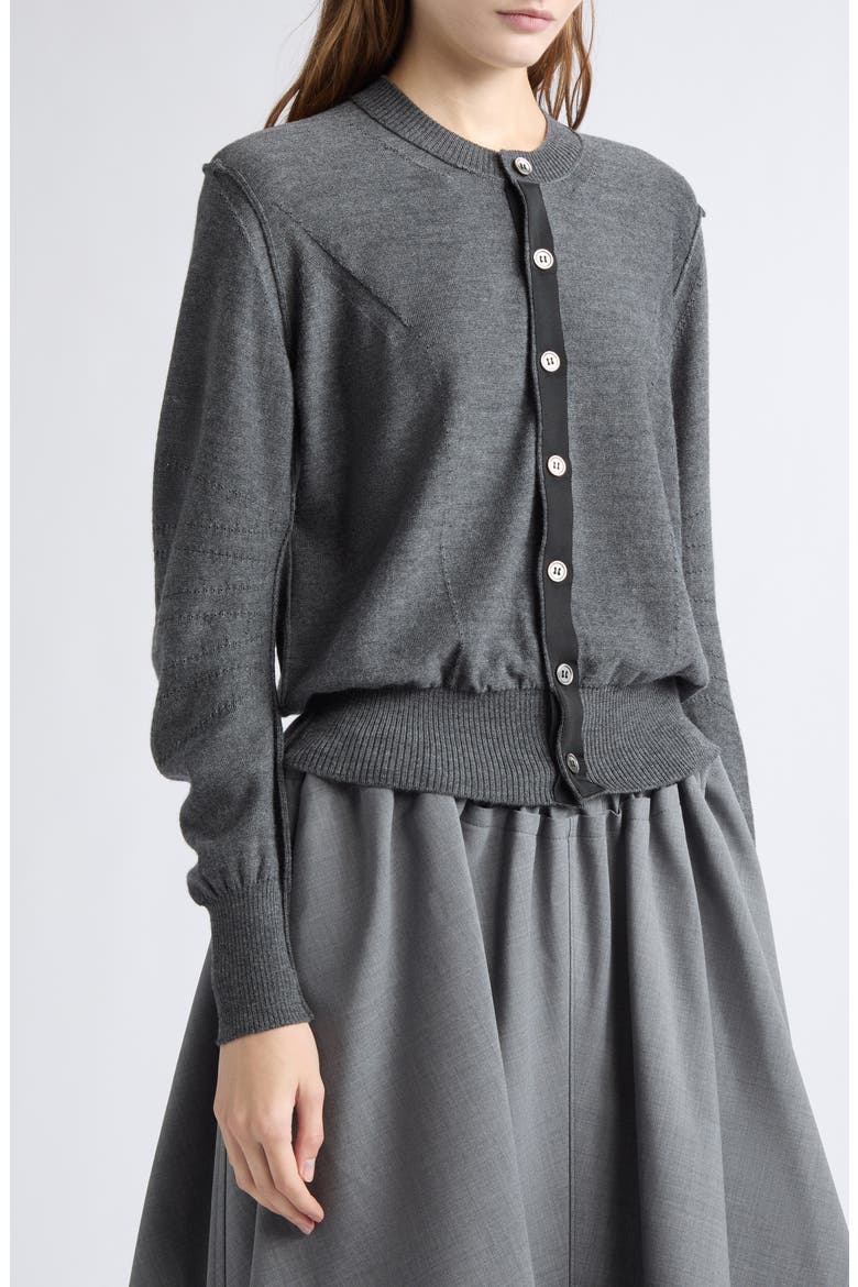 Worsted Wool Cardigan, Alternate, color, TOP GRAY
