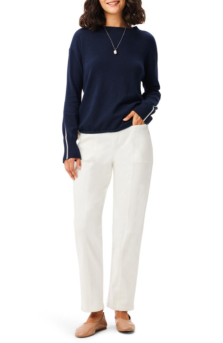 NIC+ZOE Tie Trim Sweater, Alternate, color, Dark Indigo