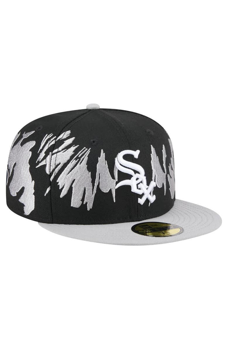 New Era Men's New Era Black/Gray Chicago White Sox Retro Pattern 59FIFTY Fitted Hat, Alternate, color, Black