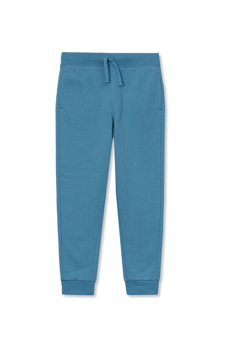 Lands' End Girls Cotton Fleece Jogger Sweatpants, Main, color, Marine Blue