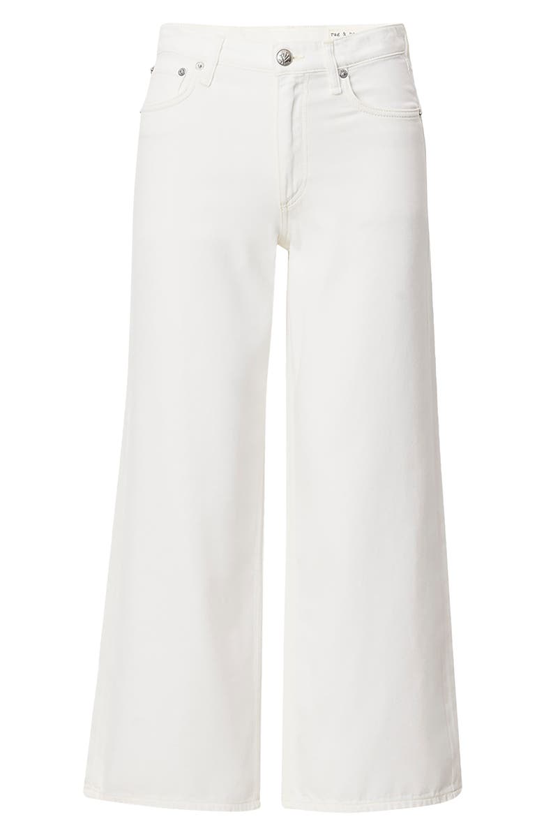 rag & bone Andi High Waist Ankle Wide Leg Jeans, Alternate, color, White