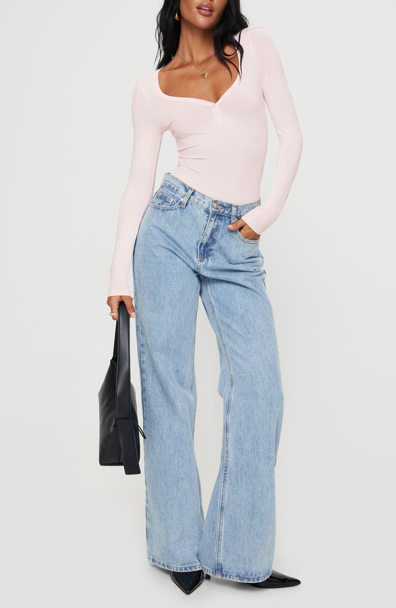 Princess Polly Delgado Long Sleeve Bodysuit, Alternate, color, 