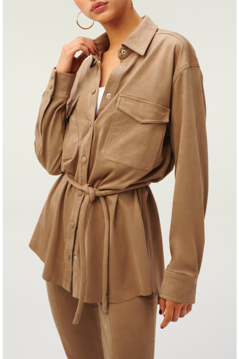Belted Shirt Jacket, Alternate, color, WARM CARAMEL003