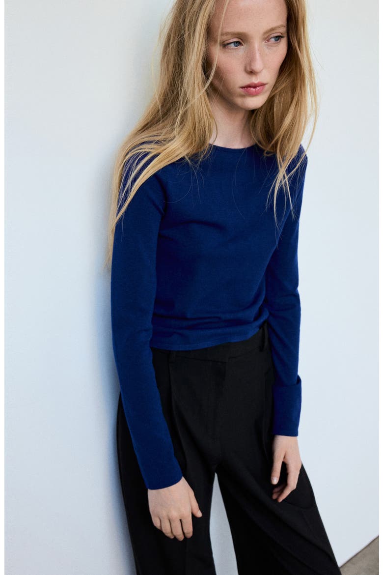 Fitted Boat Neck Sweater, Alternate, color, VIBRANT BLUE
