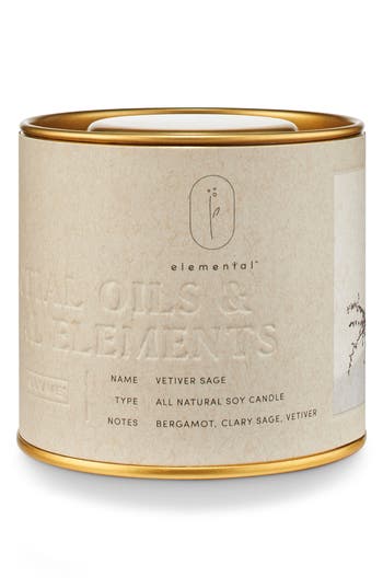 Illume ® Elemental Vetiver Sage Natural Tin Candle