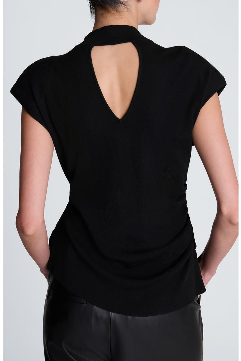 Asymmetrical Mock Neck Sweater, Alternate, color, BLACK