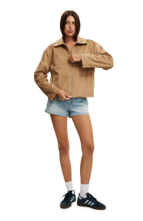 Cotton On Drew Faux Suede Jacket In Tan