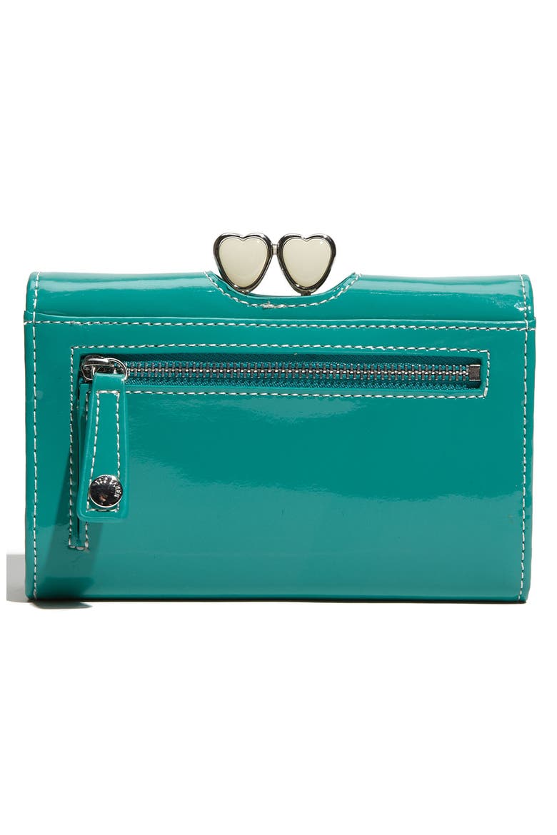 'Jennar Enamel Heart' French Wallet, Alternate, color, TURQUOISE