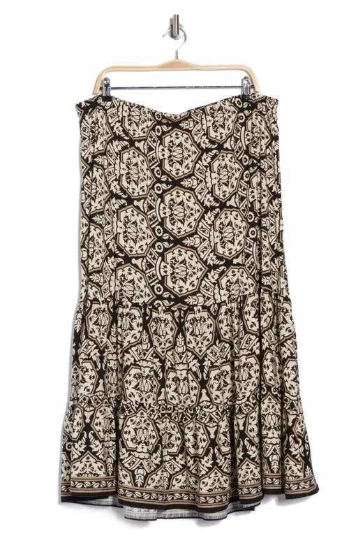 Max Studio Tiered Maxi Skirt In Brown