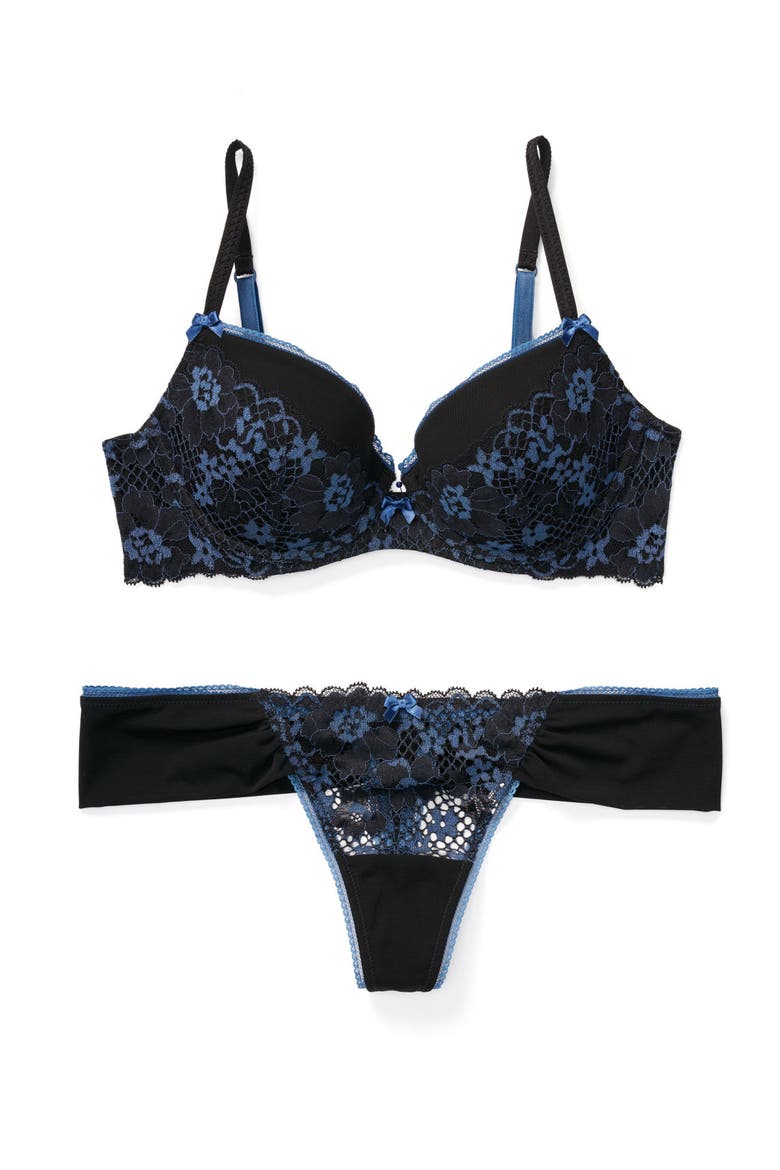 Jana Push Up Demi Bra, Alternate, color, Black