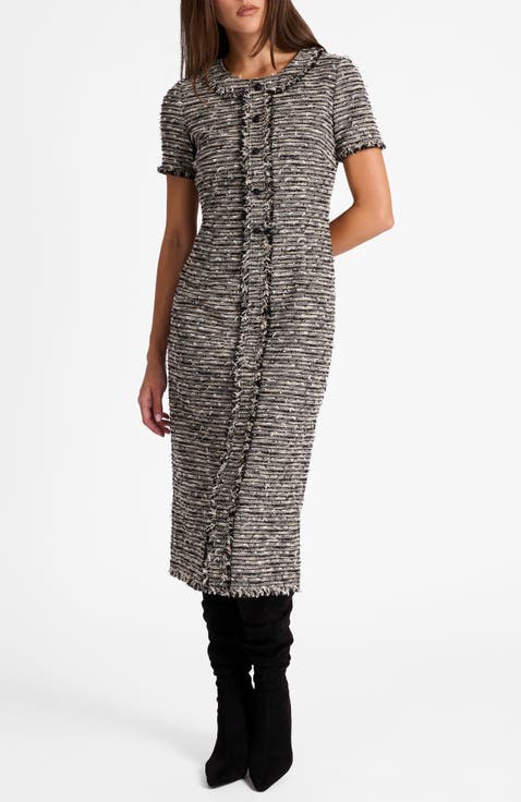 Cass Midi Tweed Dress