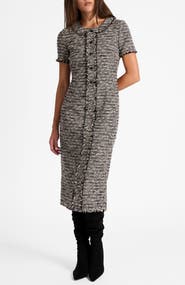 Santorelli Cass Midi Tweed Dress