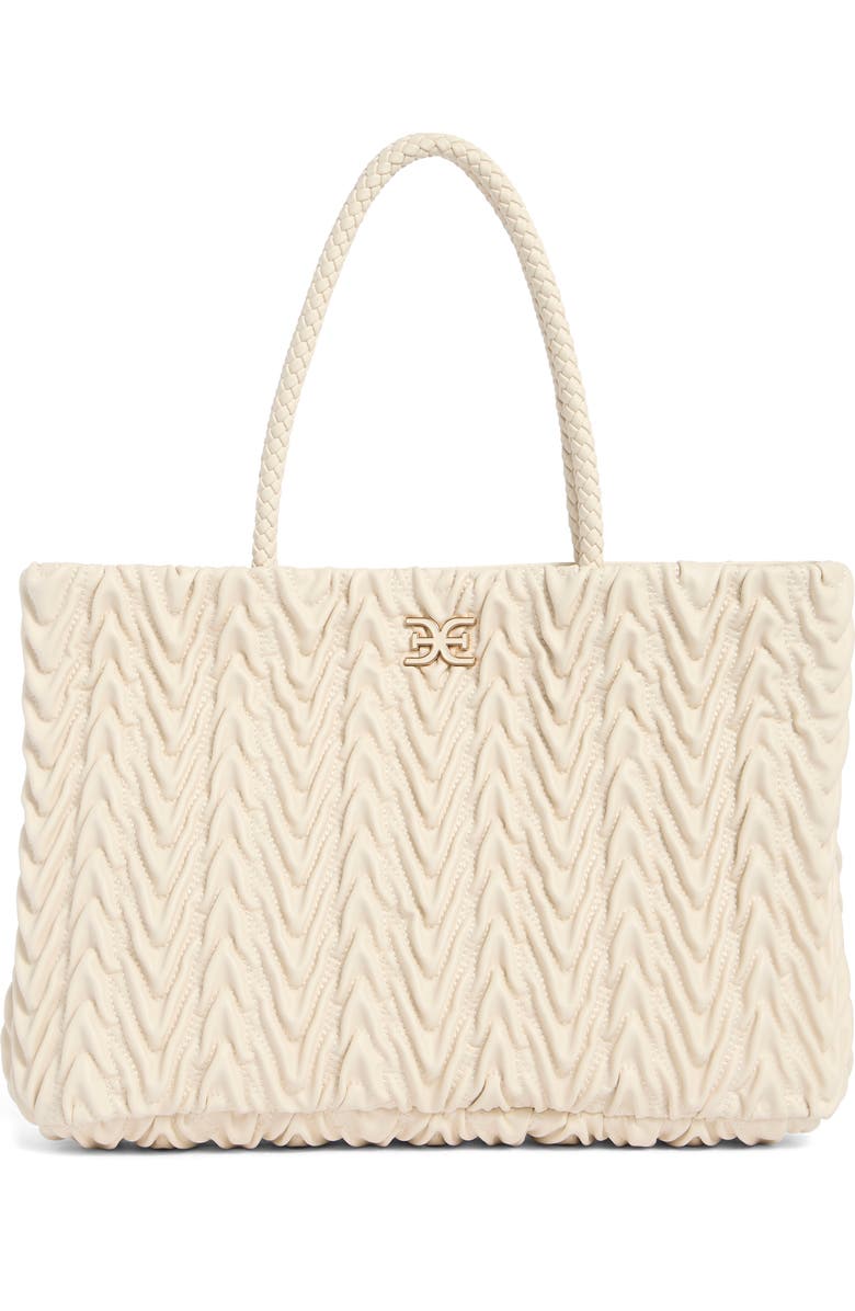Sam Edelman Ari Quilted Leather Tote Bag, Main, color, Ivory