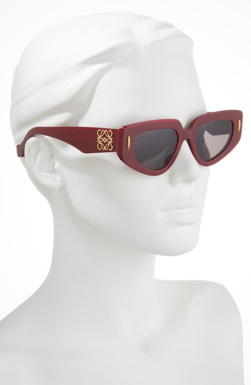 Loewe Anagram 51mm Geometric Sunglasses In Burgundy