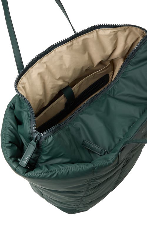 Veecollective Porter Basque Quilted Recycled Nylon Tote In Green