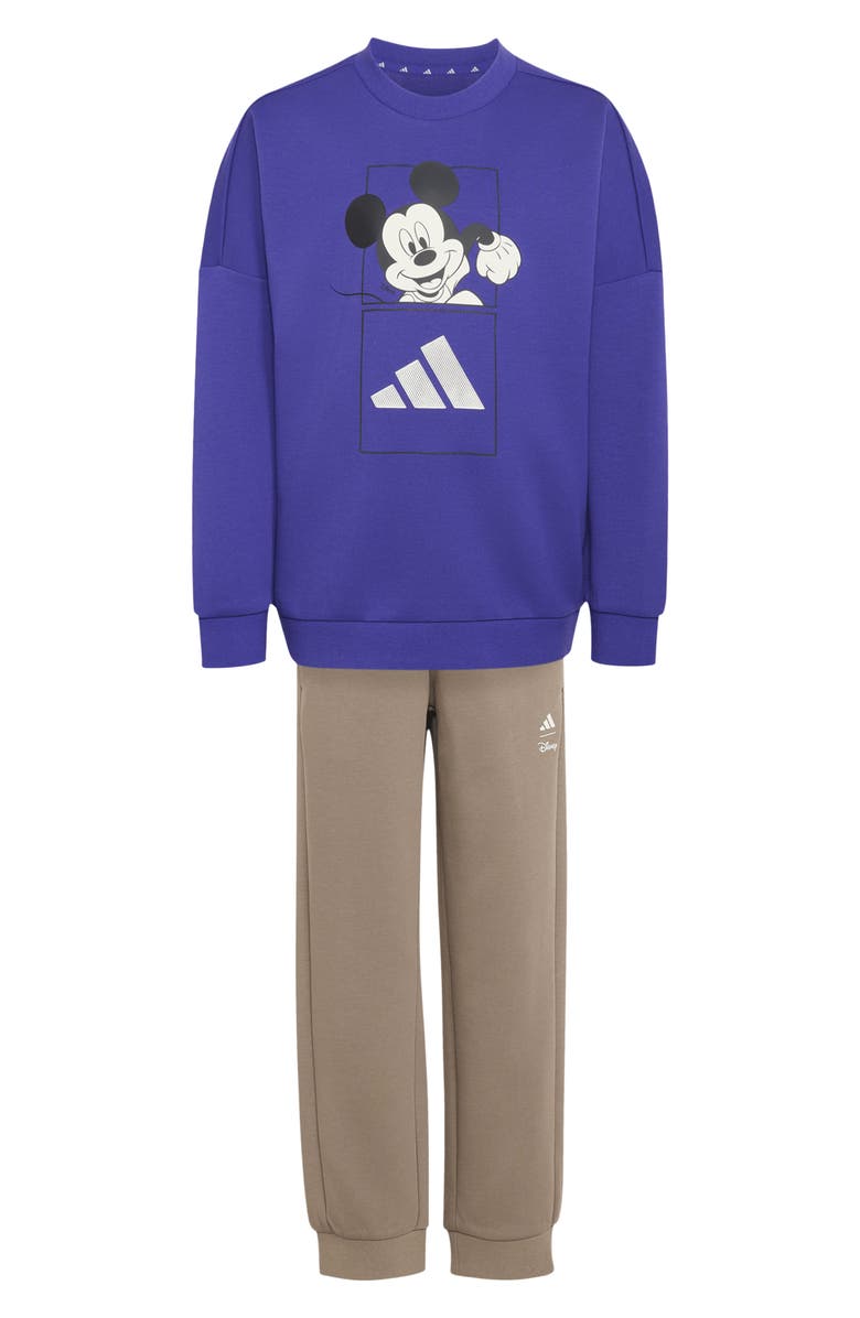 adidas Originals x Disney Kids' Mickey Mouse Sweatshirt & Joggers Set, Main, color, Pure Purple/ Off White