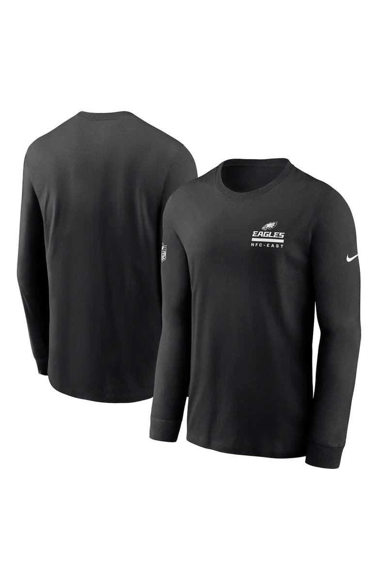 Nike Men's Nike Black Philadelphia Eagles Sideline Performance Long Sleeve T-Shirt, Alternate, color, Black