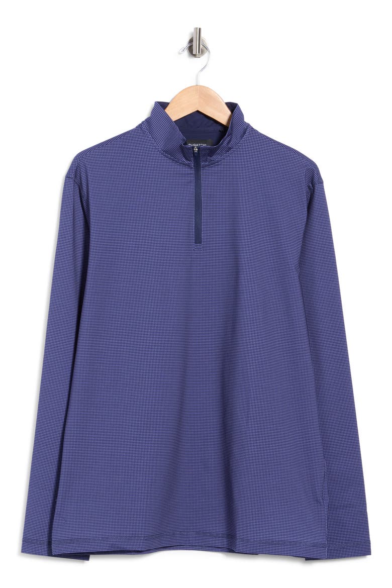 Stretch Cotton Quarter Zip Pullover, Main, color, NAVY