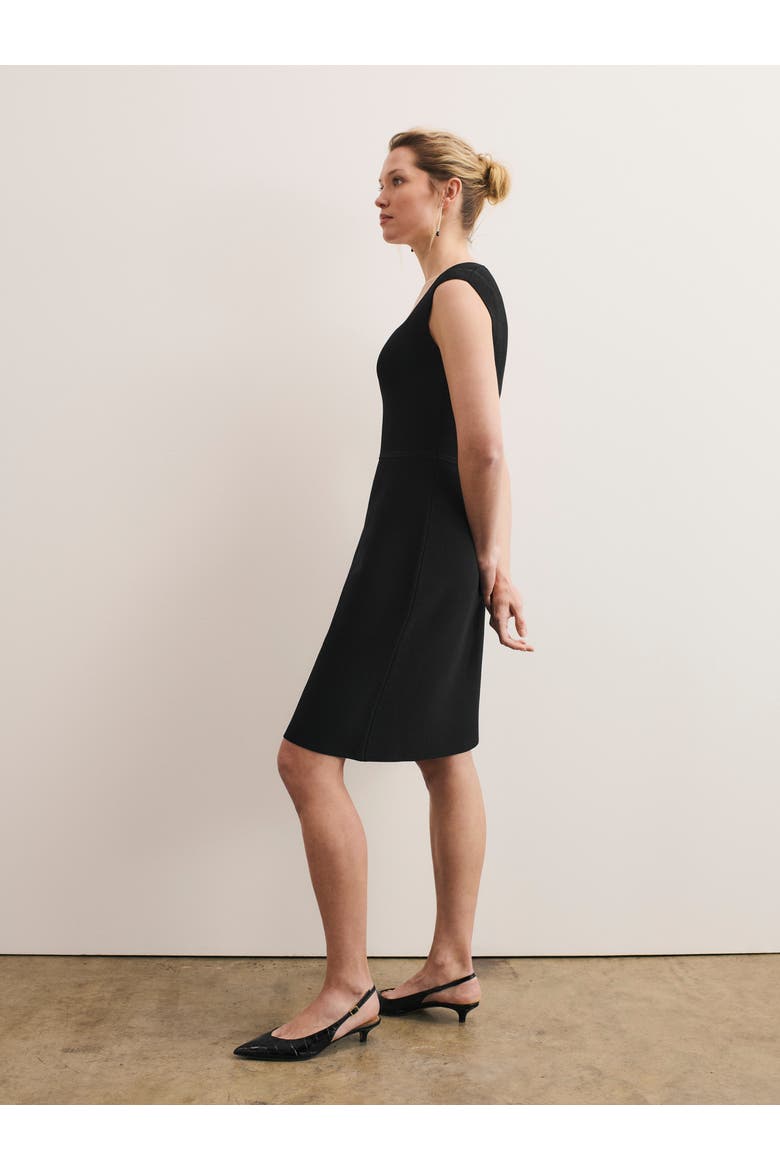 Sculptural Square Neck Sheath Dress, Alternate, color, Black