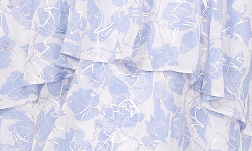 Halogenr Halogen(r) Metallic Floral Flutter Sleeve Maxi Dress In Rainwashed