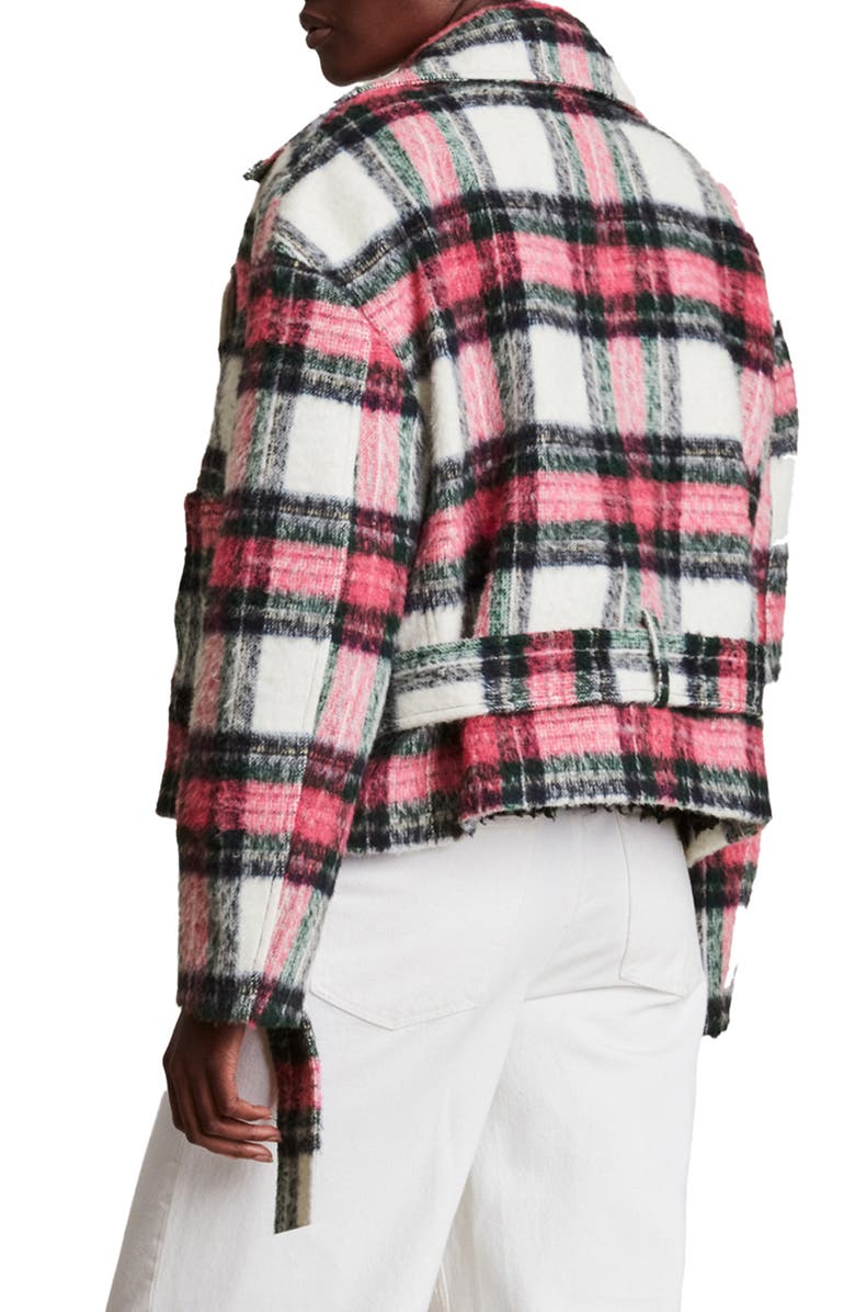 AllSaints Morley Plaid Wool Blend Jacket, Alternate, color, 