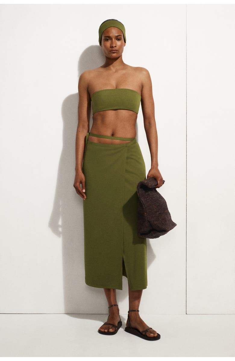 COS Bandeau Bikini Top, Main, color, Khaki