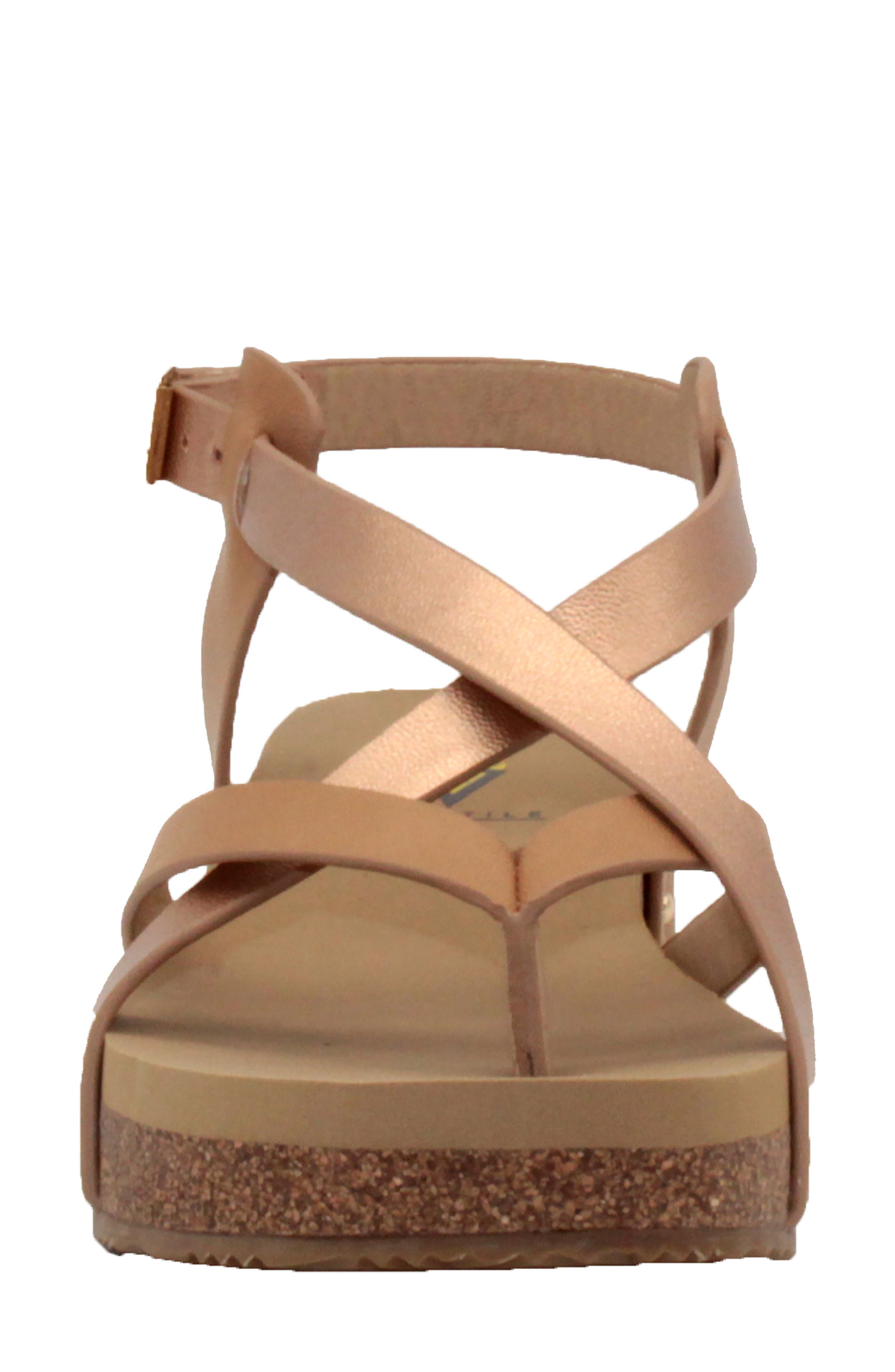 Volatile Engie Strappy Sandal, Alternate, color, Rose Gold Metallic