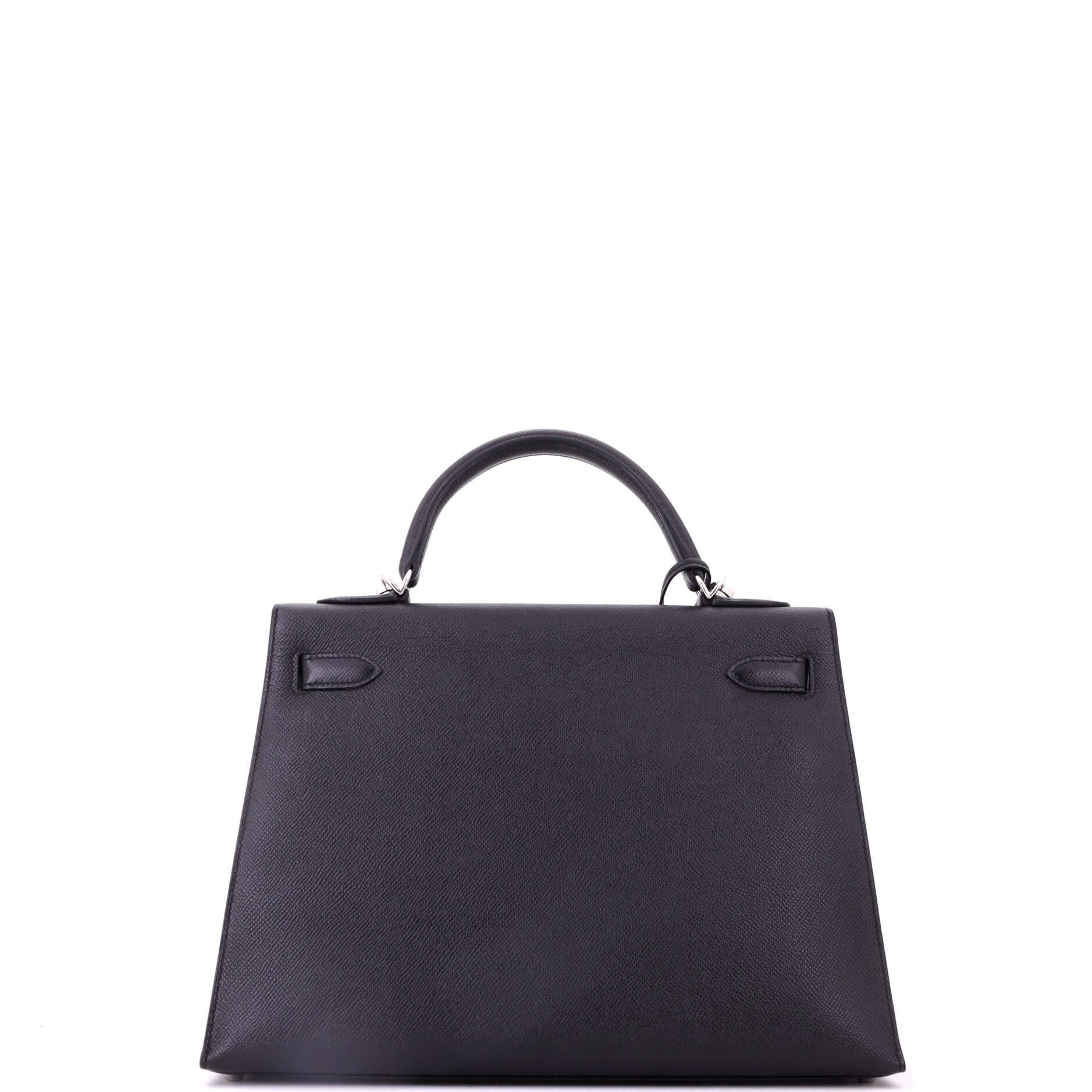 Kelly Handbag Black Epsom with Palladium Hardware 32, Alternate, color, Noir