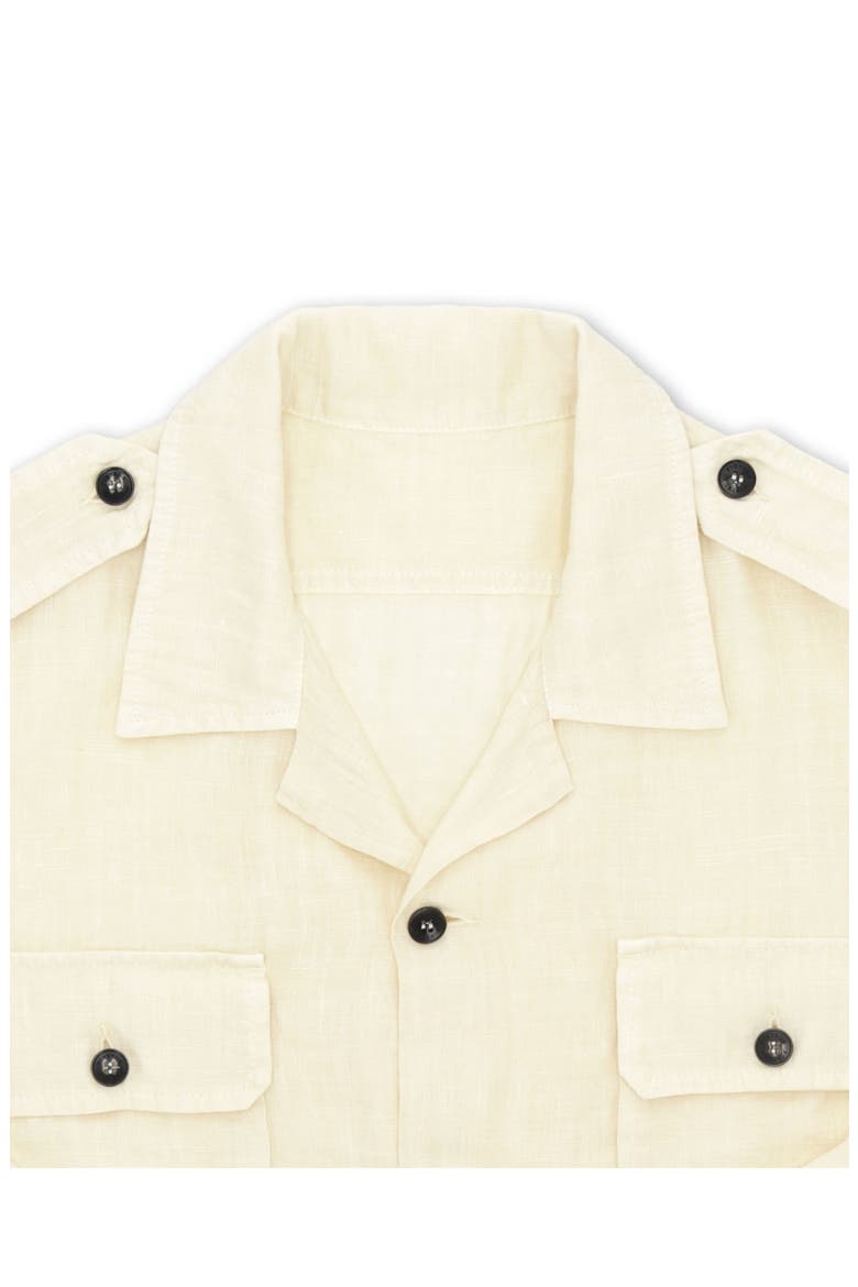 Military Linen Shirt, Alternate, color, MILK