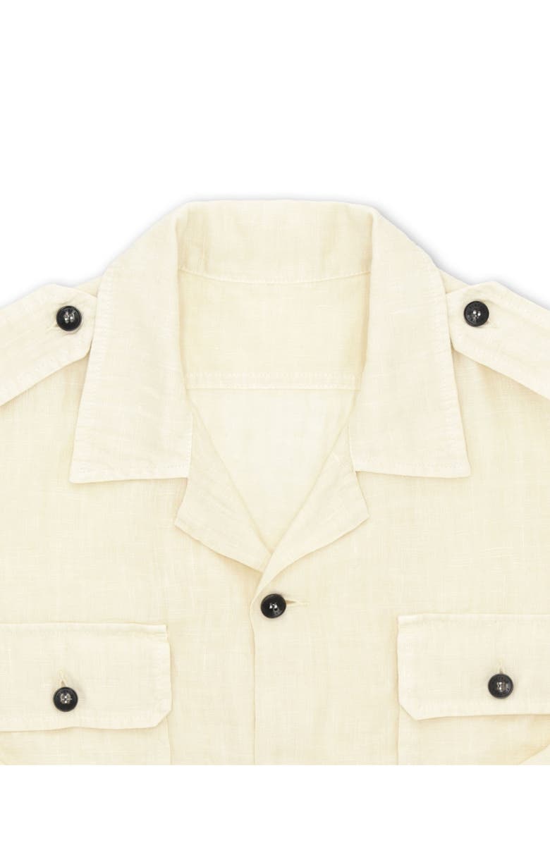 Fortela Bonnie Military Linen Shirt, Alternate, color, Milk