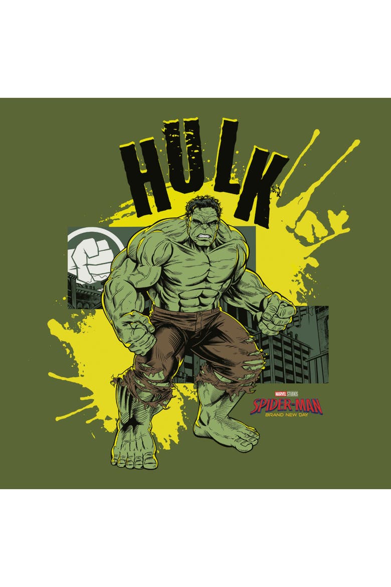 Men's Spider-Man Brand New Day Hulk Strikes Again  Graphic T-Shirt, Alternate, color, Military Green
