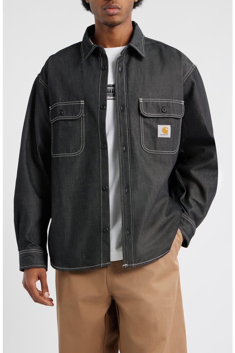 Tigan Denim Shirt Jacket, Main, color, BLACK (RIGID)