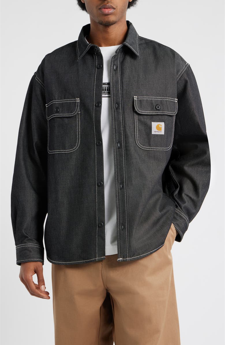 Carhartt Work In Progress Tigan Denim Shirt Jacket, Main, color, Black (Rigid)