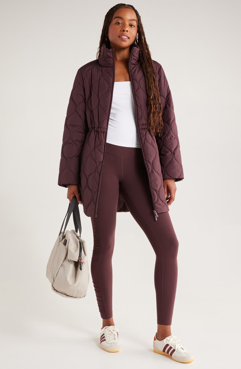 Longline Onion Quilted Bomber Jacket