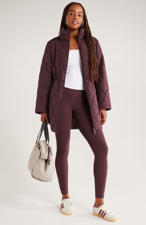 Zella Longline Onion Quilted Bomber Jacket