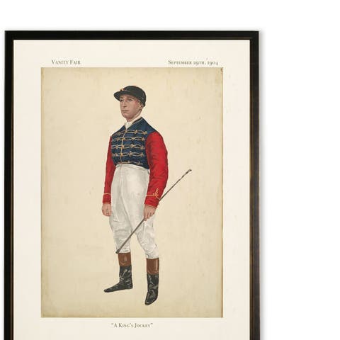 "A King's Jockey" in Copper and Black Frame