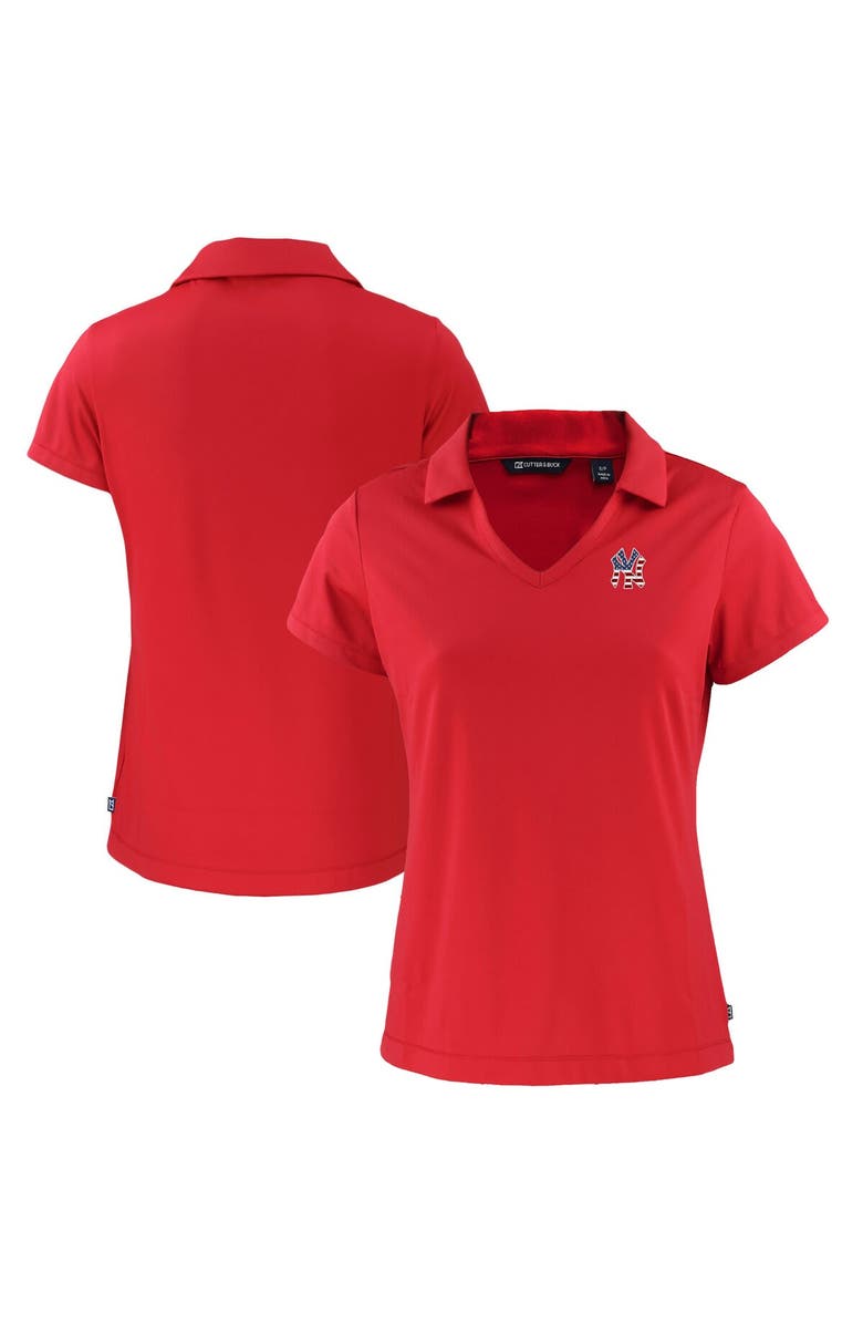 Cutter & Buck Women's Cutter & Buck  Red New York Yankees Daybreak Eco Recycled V-Neck Polo, Main, color, 