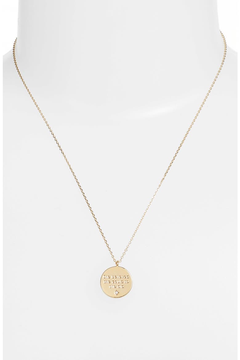 Engraved Quote Necklace, Alternate, color, GOLD