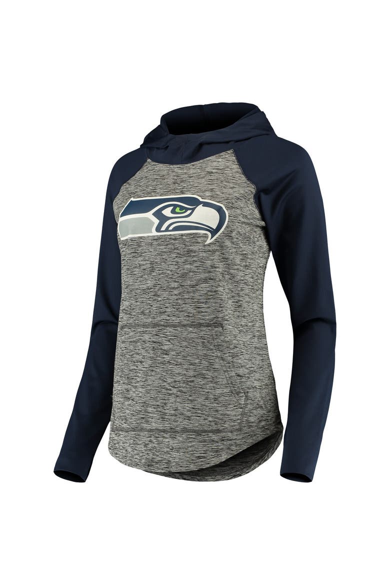 Women's G-III 4Her by Carl Banks Heathered Gray/College Navy Seattle Seahawks Championship Ring Pullover Hoodie, Alternate, color, Heather Gray