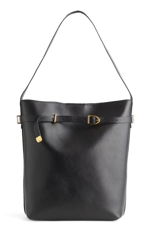 Madewell The Essential Belted Bucket Tote In Black