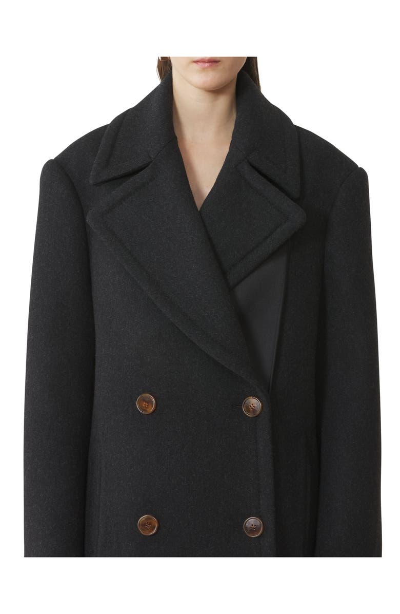 Lanvin Wool Peacoat, Alternate, color, Anthracite