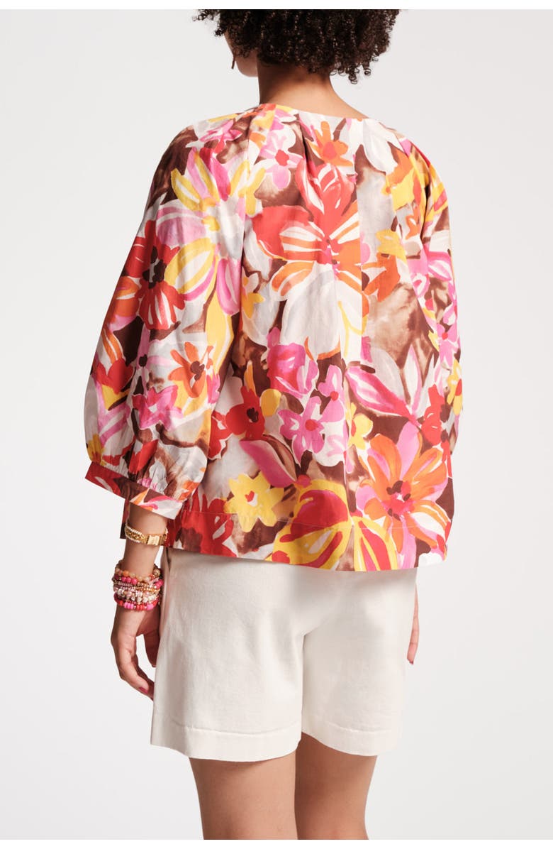 Frances Valentine Zoe Top Sun Floral Cotton Poplin, Alternate, color, Pink/Multi