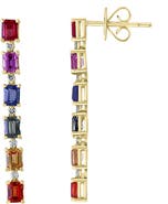 EFFY 14K Yellow Gold Multi Sapphire Drop Earrings