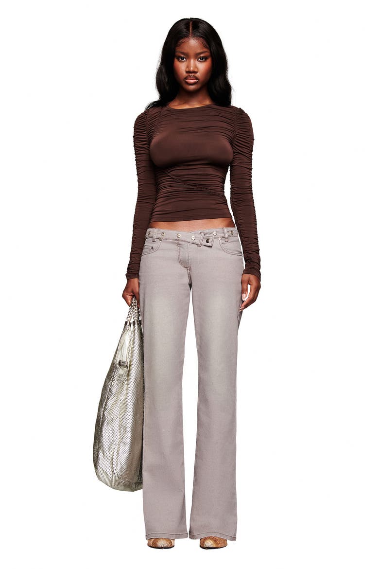 Greer Low Rise Flare Leg Pants, Alternate, color, GREY