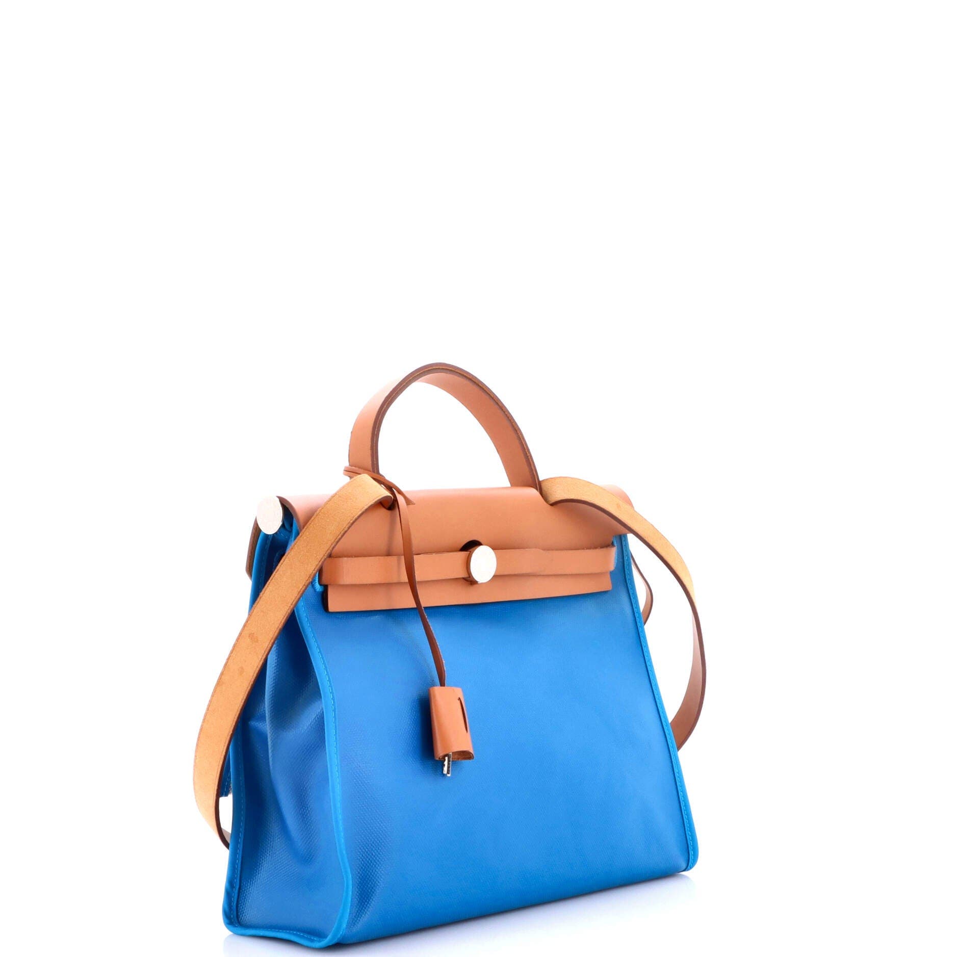 Herbag Zip Berline Vache Canvas and Leather 31, Alternate, color, Bleu Zanzibar