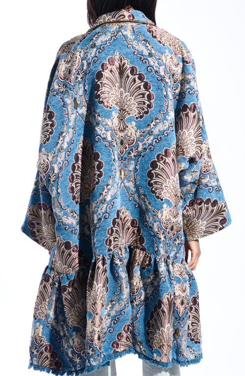 Azalea Wang Paisley Jacquard Peplum Coat In Multi