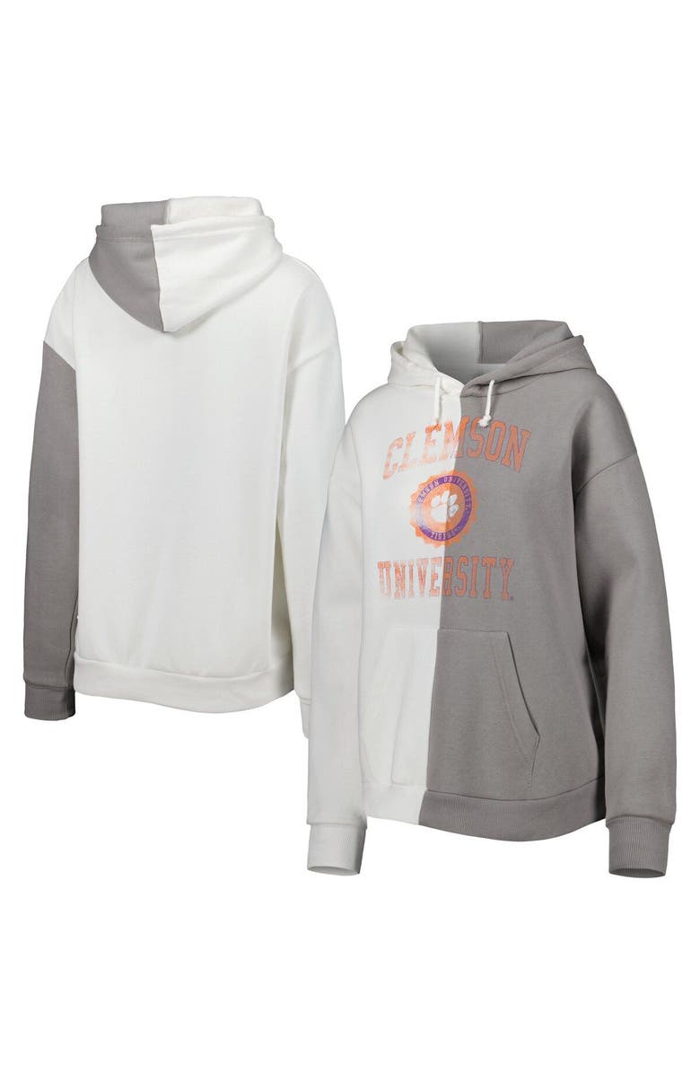 GAMEDAY COUTURE Women's Gameday Couture Gray/White Clemson Tigers Split Pullover Hoodie, Main, color, White