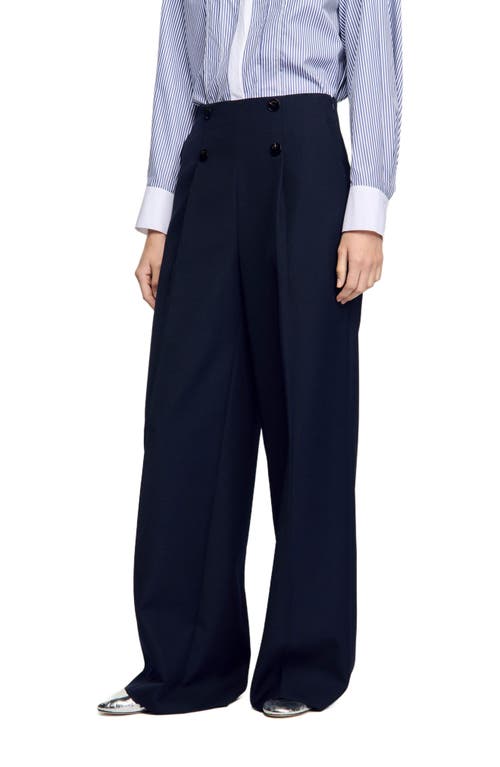 Sandro Suit Trousers In Navy Blue