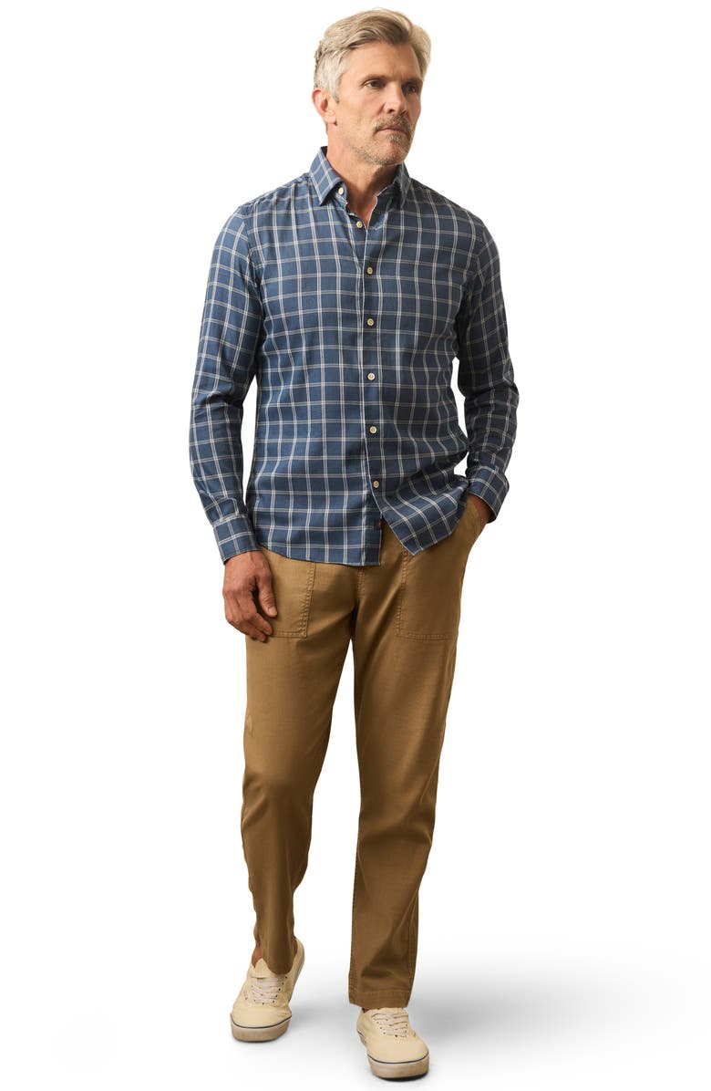 Faherty Movement Monterrey Plaid Button-Up Shirt, Alternate, color, Midnight Cloud Plaid