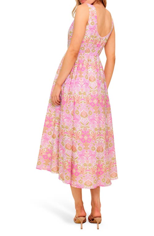 Flying Tomato High Neck Fit & Flare Midi Dress In Pink